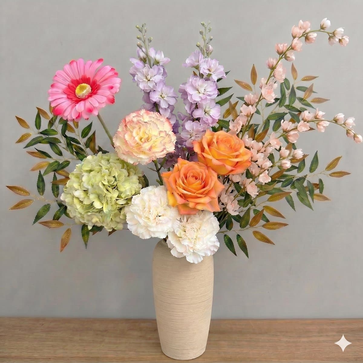 Kunstboeketten - Kunstbloemen - Onderhoudsvrij - Inclusief vaas - Herbruikbaar - Geschikt voor binnen- en buitendecoratie - Ideaal voor huis- en tafeldecoratie - Bloeit het hele jaar door - Valentijnsdagcadeau - Gemengd boeket - 11 bloemen