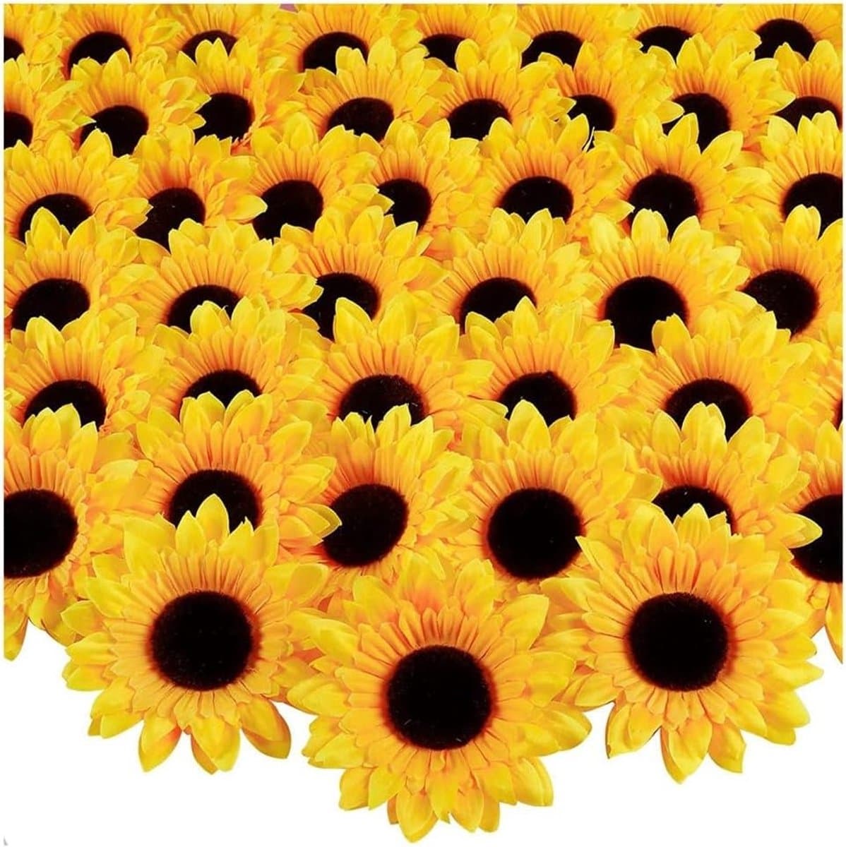 30 Stuks Kunstmatige Zonnebloem Hoofden voor Decoratie, DIY Ambachten, Bruiloften en Feesten