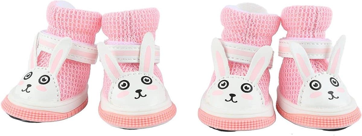 Ademende Hondenlaarsjes - Mesh Puppy Schoenen - Pootbescherming Wandelen - Antislip Rubberzolen - Voor Honden 3-4.5kg - Zwart