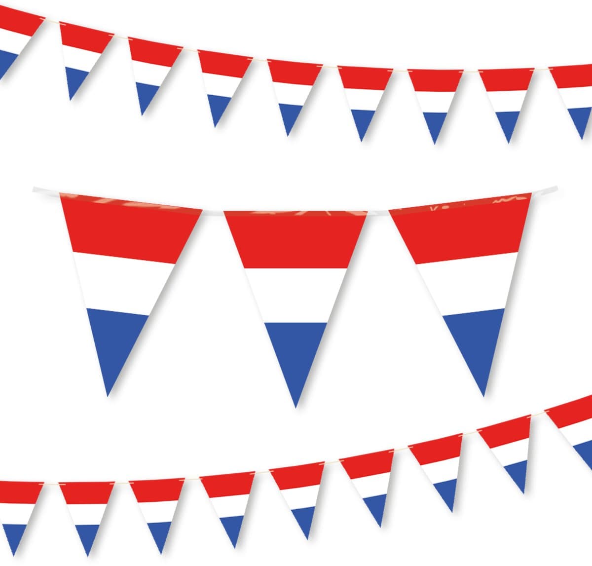 Q2P - Slingers - Nederland - Rood - Wit - Blauw - Koningsdag - EK WK - Geslaagd - Vlaggenlijn - Versiering - Vlaggetjes