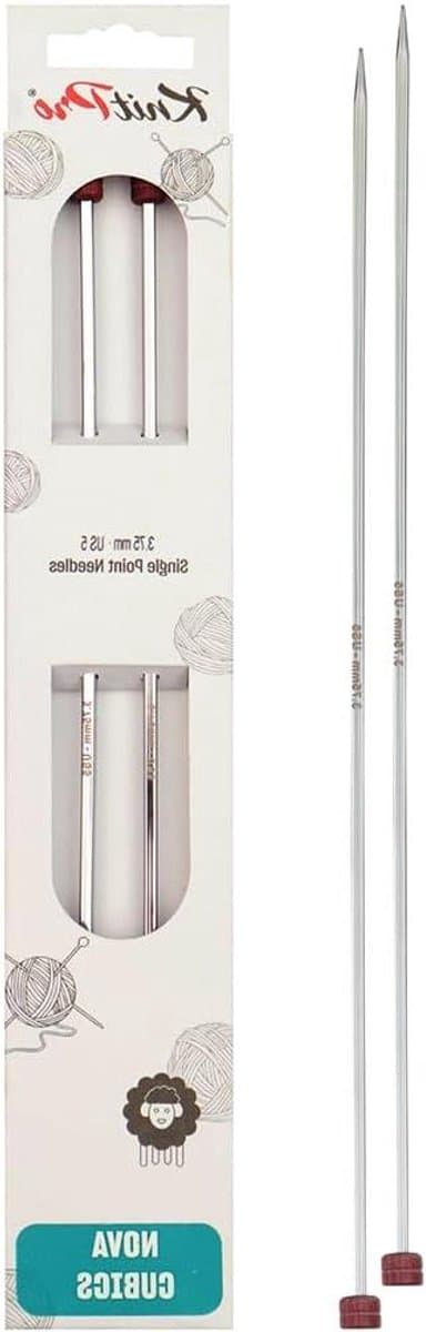 Breinaalden - Rechte naalden - Gelijkmatig breien - Vierkante vorm - 375 mm - Zilver