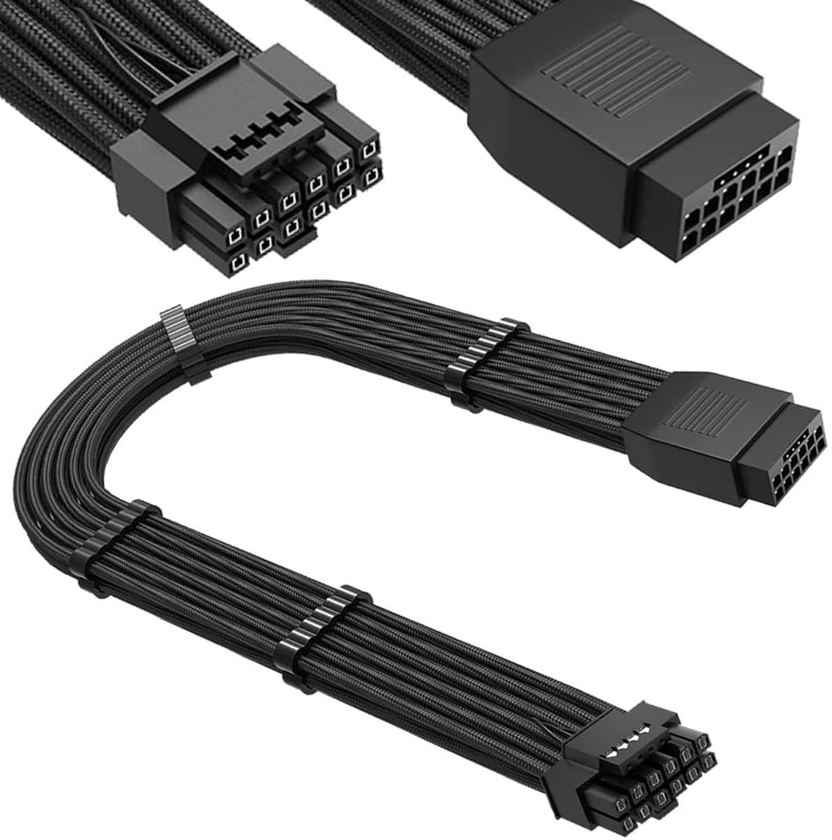 Jhubersproducts - 12VHPWR PCIe 5.0 Power Extension Cable - 16pin - Zwart - RTX 3090Ti 4070Ti 4080 4090 - Geschikt voor gaming PC - Kleur zwart