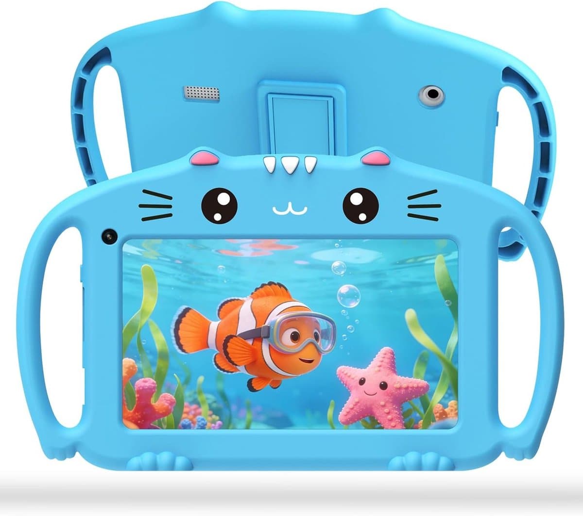 Kids Tablet 7 Inch met Android, WiFi, Quad Core, 2GB RAM en 32GB ROM - Kindvriendelijke Tablet voor Educatieve Apps, YouTube en Google Play voor Kinderen van 3 tot 14 Jaar (Blauw)