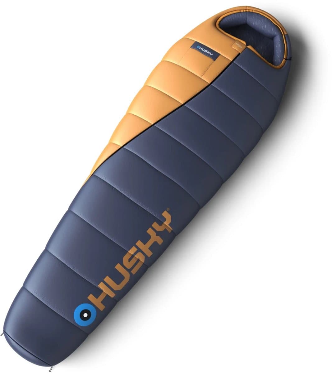 Husky mummyslaapzak Enjoy 2024 -25°C - 220 cm - Blauw met Oranje