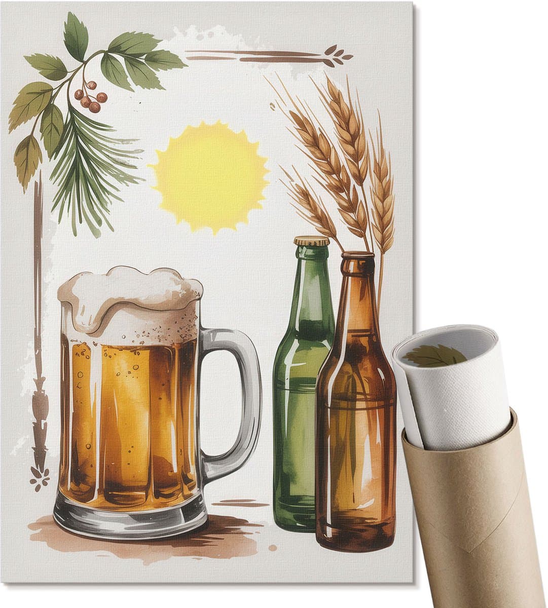 Coloray Polycanvas Wandposter - Groene Naaldbomen, Fotografie - A2 - Groen Poster - Rechthoek - Canvasposter - Woonkamer, Slaapkamer, Kantoor - Klassiek