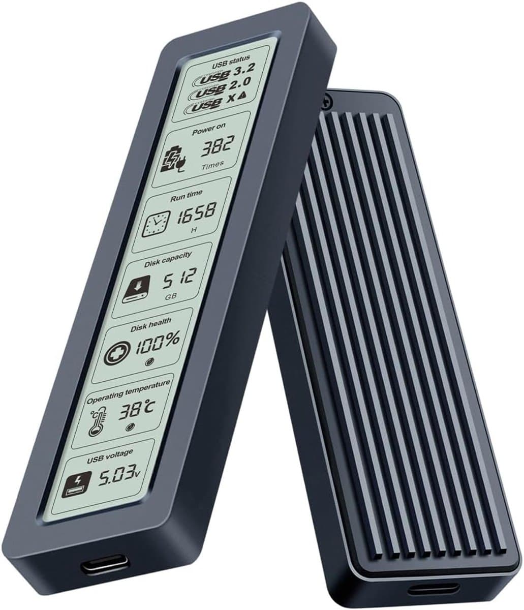 2 NVMe-behuizing met USB-connectiviteit voor verbeterd gegevensbeheer, M 2 Smart Screen Display Harde Schijf Box 5 Gbps Type C USB 3.2.