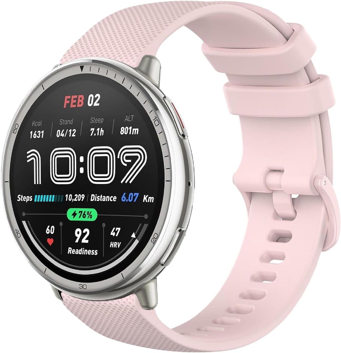 Smartwatchband 20mm - Zacht silicone - Slijtvast - Ademend - Geschikt voor Amazfit Active 2