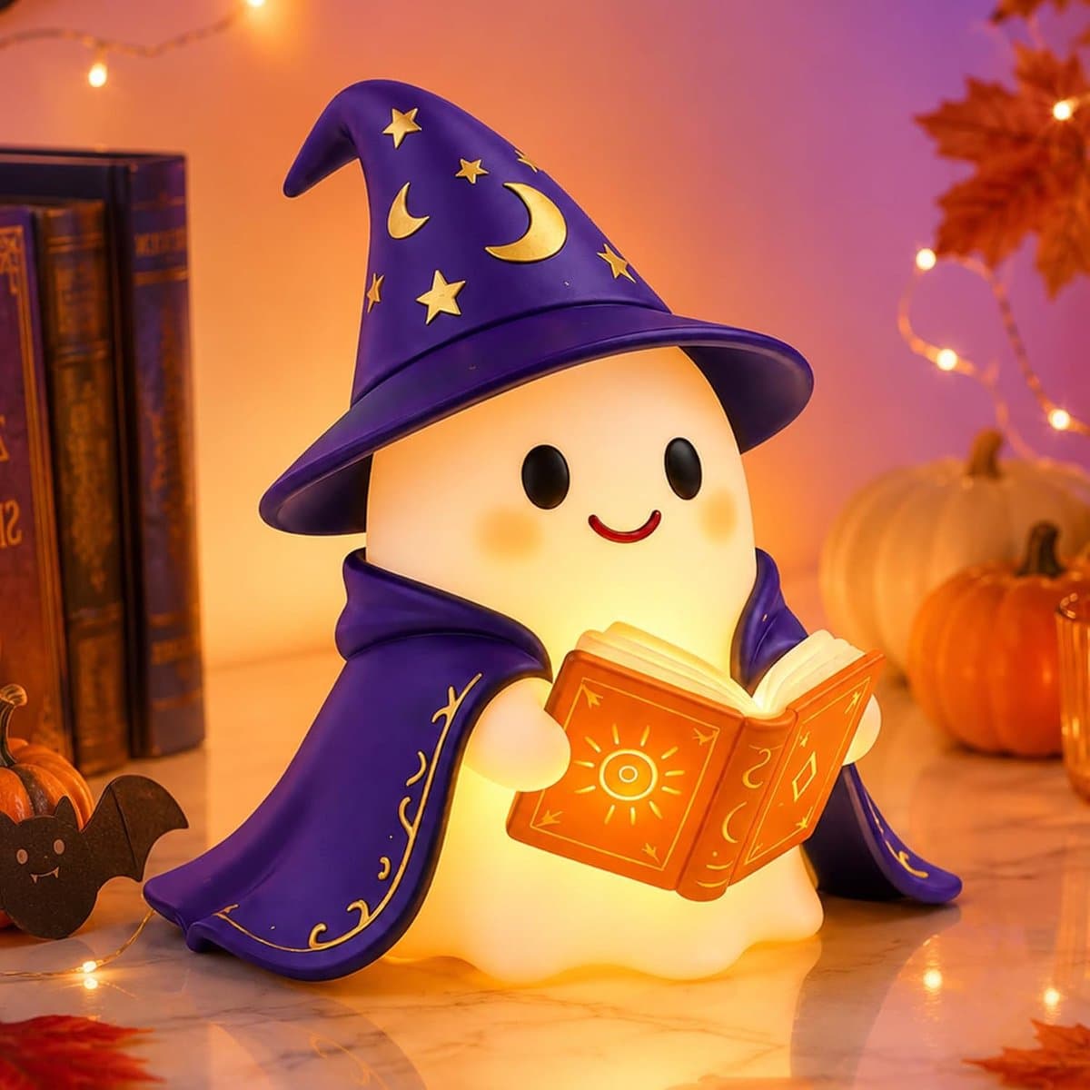 Schattige spookleeslamp - Halloween decoratie - Halloween-nachtlampje - spookleesboeklamp - Spookleeslamp, heldere en warme nachtlampjes, 3D-nachtlampje met warm licht - Spookbeeldjes - Nachtlamp - voor Halloween decoratie, tafeldecoratie - TENGYIF®