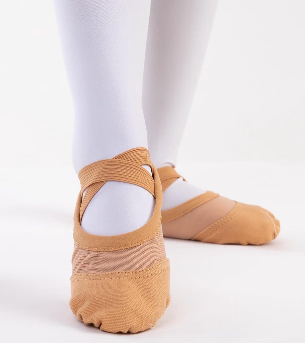 Balletschoenen voor meisjes, baletslippers, kinderen, rekbaar, balletschoenen, splitleer, zool, dansschoenen, canvas, mesh, splicing, balletschoenen, balerinaschoenen, gymnastiekschoenen, bruin, 44 EU