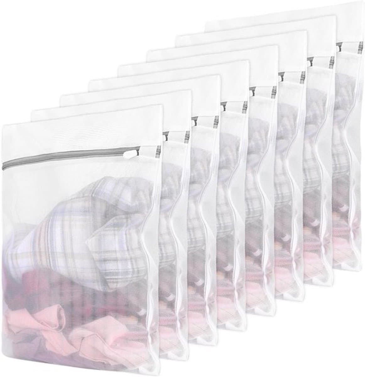 Set van 8 wasbare mesh waszakken voor delicate was - reizen - lingerie - sokken - beha's - broeken - schoenen - maskers - ondergoed (40 x 30 cm)