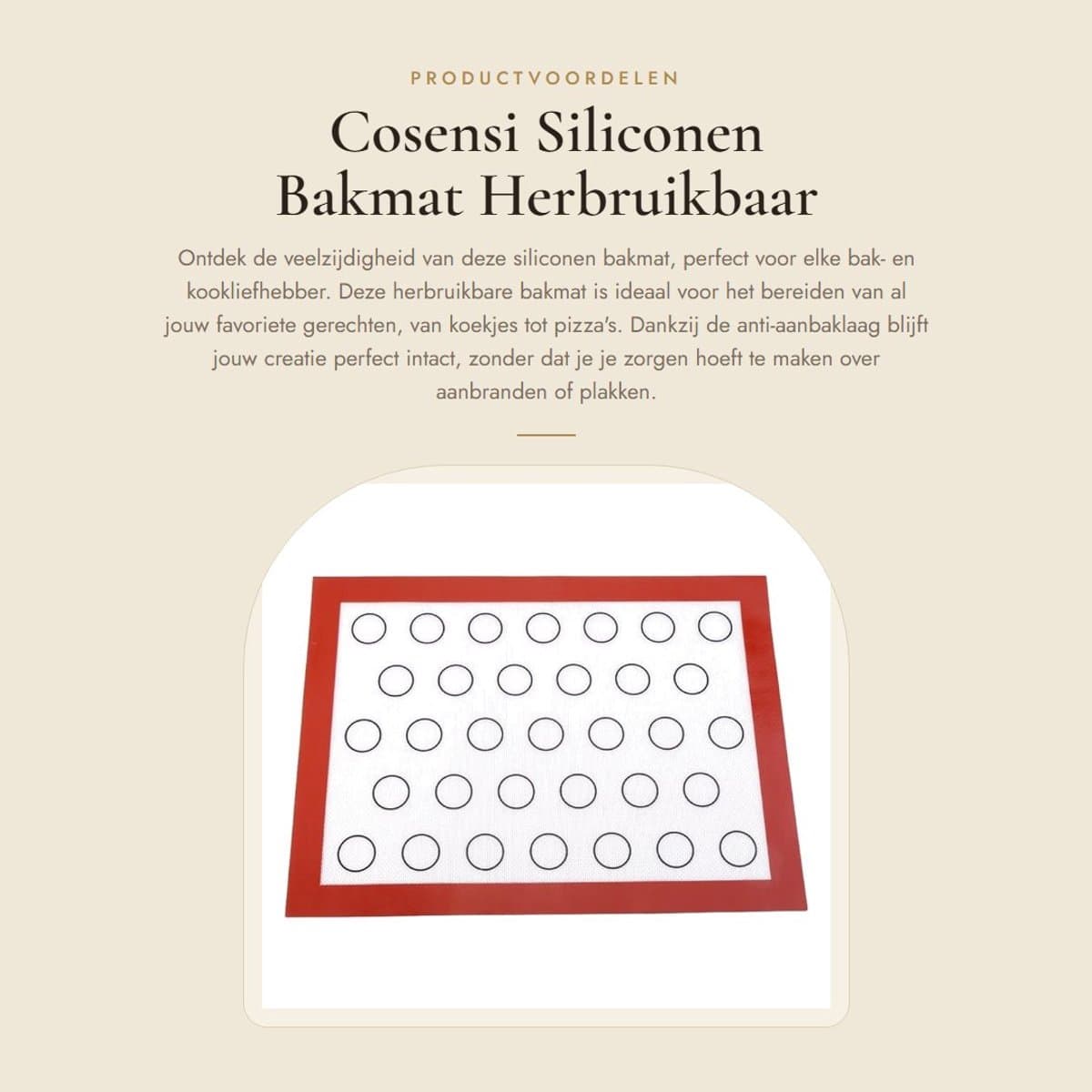 Dailygoods- Bakmat Herbruikbaar Hittebestendig - Siliconen - Antiaanbaklaag - Veilig voor Oven/Magnetron - 40x30 cm - Duurzaam en Gemakkelijk te Reinigen - Bakplaat