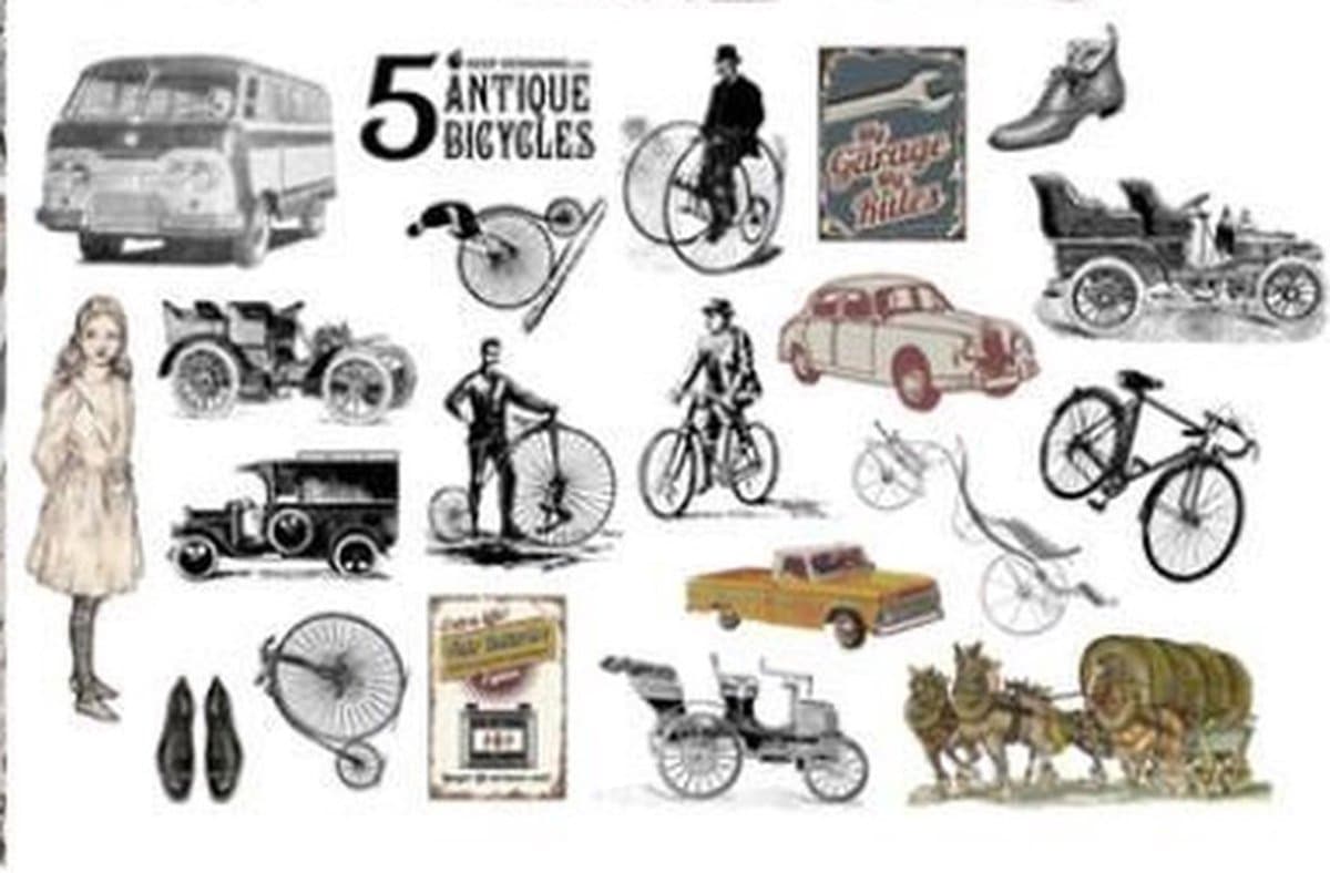 Nostalgische stickers -Oldtimer stickers - Stickers van vintage auto's en fietsen - Vintage plaatjes - Stickers - 60 stuks - Oldtimers Auto Voertuigen - Oldtimer Bullet Journal - Scrapbooking - CHPN