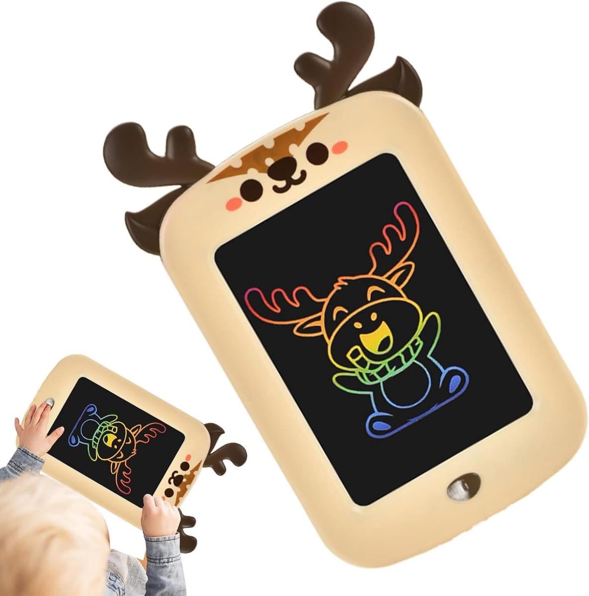 Tekentablet Kinderen - Schrijfbord LCD - Creatief Leren - Eenvoudig Wissen - 21.5 cm - Bruin