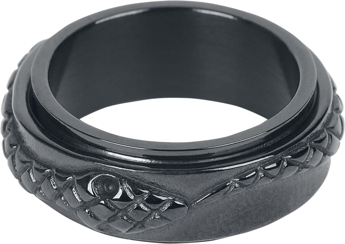 etNox Black Snake Unisex Ring - zwart - 65
