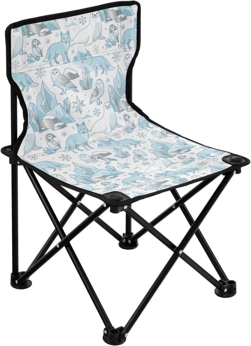 Opvouwbare Kamp Stoel - Outdoor Stoel - Buitenactiviteiten Genieten - Versterkt X-vormig frame - 220 lbs draagvermogen - Dieren in winter