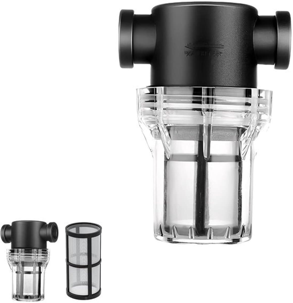 Waterfilter 1/2 inch voor hoge doorstroming en pijpleidingsfilter - 80 mesh - Transparant inline zeeffilter met roestvrijstalen filter voor huishouden, tuin en plantage