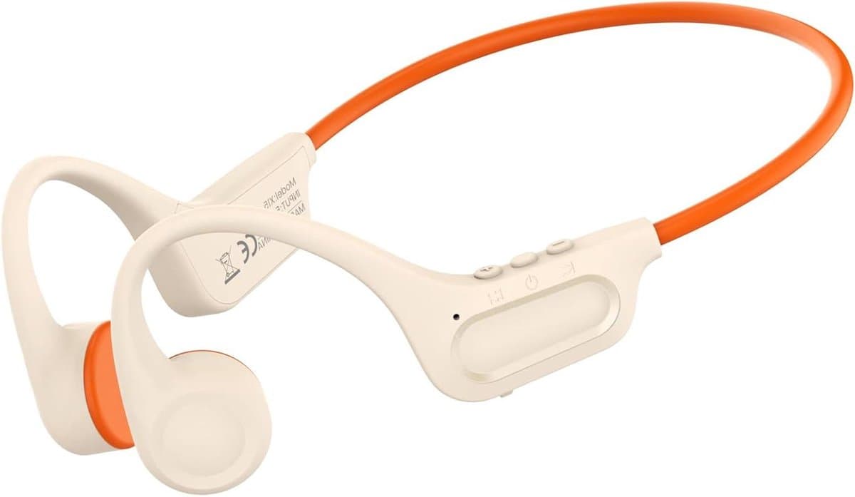 Open-Oor Koptelefoon - Geleiding Koptelefoon - Sport Luisteren - Bluetooth 5.3 Connectie - 27 Gram Licht - Wit
