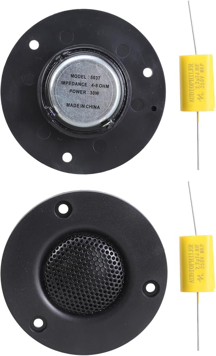 Tweeter Luidsprekers - Zijde Film Domes - Rijke Trebles - High Fidelity Geluid - 3 Inch - Zwart