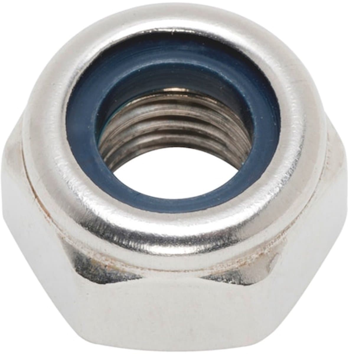 Wurth - ISO 7040 blank A2 roestvast staal 70 - Zeskantmoer met klemdeel (niet-metalen inzetstuk) ISO 7040, RVS A2-70, blank - x 100 st