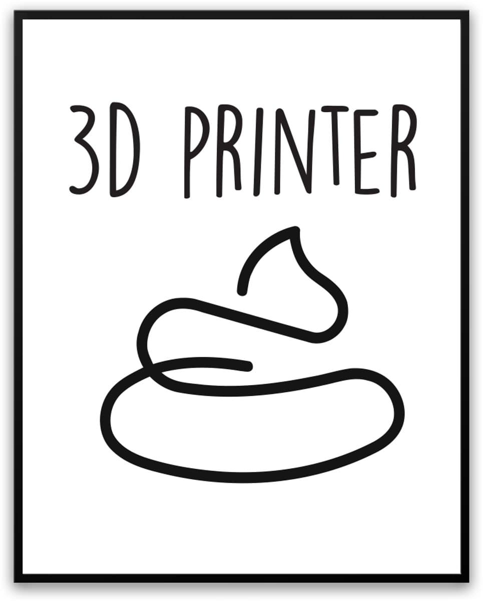 3D Printer Poep Fotolijst 40x50 cm - Badkamer - Grappig - WC - Toilet - Foto
