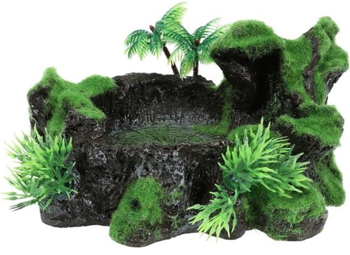 Reptielen Waterbak - Waterschaal Hagedis - Terrarium Decoratie - Levendig Beeld - 18 x 14 x 9 cm - Niet gespecificeerd