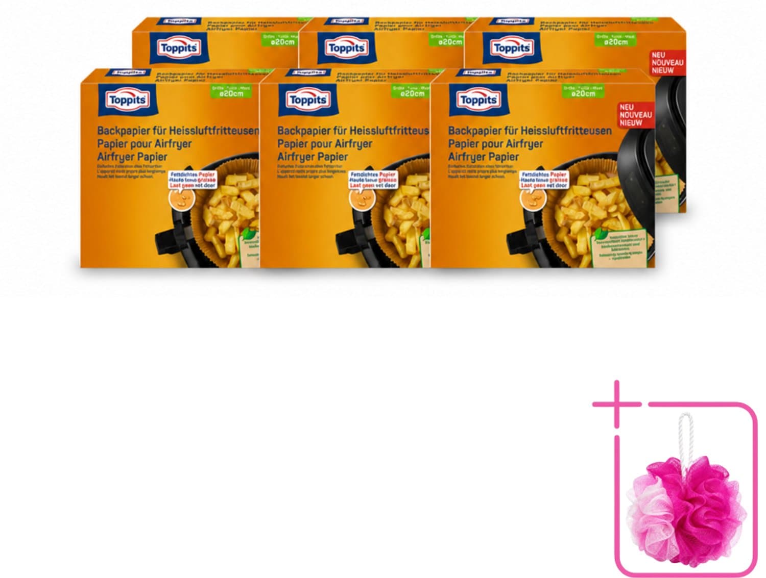 6 x Toppits – Airfryer Papier – 20 cm – 20 Zakjes - Bulkverpakking - Airfryer bakpapier - Bakpapier airfryer