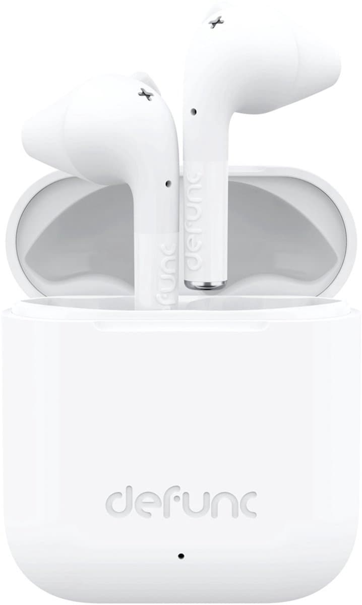 Defunc True Go Slim oordopjes draadloos In-ear Bluetooth oortjes earbuds WIT Sport draadloze oplaadcase