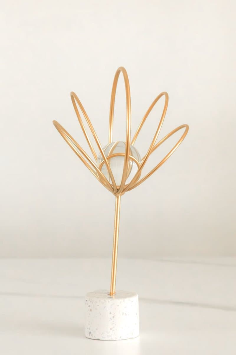 VL HOME luxe stijl creatieve metalen ambachtelijke ornament met marmer voet en kristallen bol