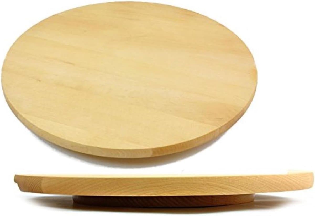 Ronde Houten Draaiplateau voor Taart, Pizza en Hapjes - 35 cm