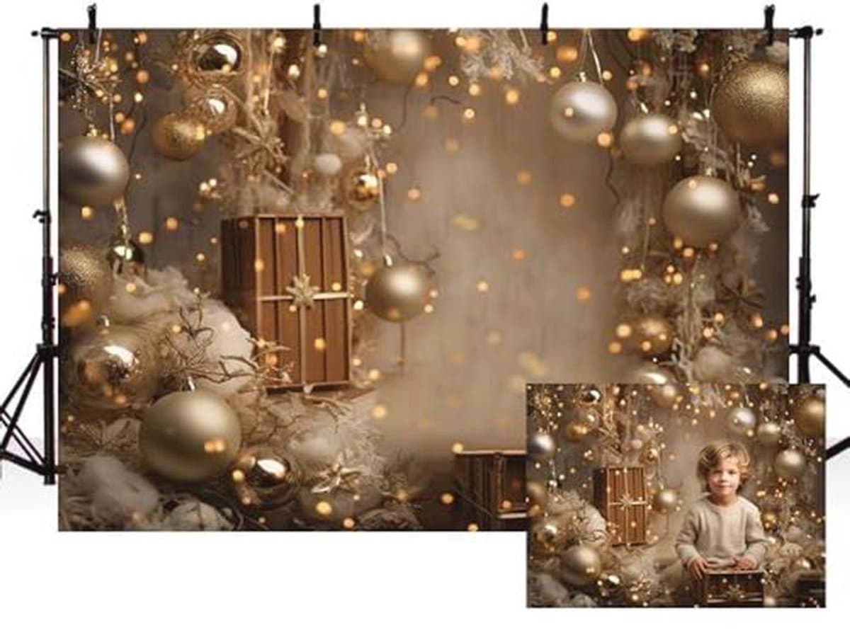 Kerst Fotografie Achtergrond 7x5ft voor Binnen - Glitter Xmas Party Decor