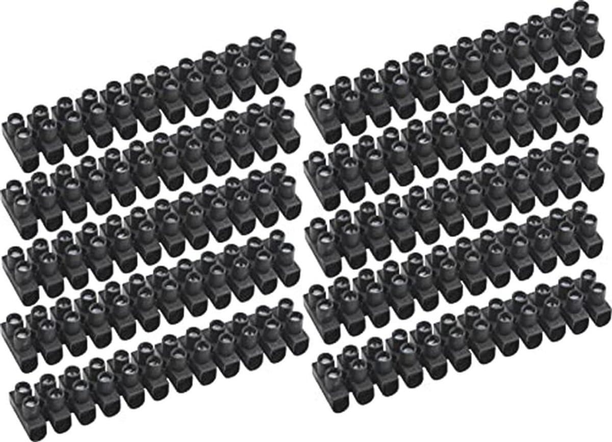 12-polige Kroonluchtklemmen Set - 2,5-4 mm² - 10 Stuks - Zwart