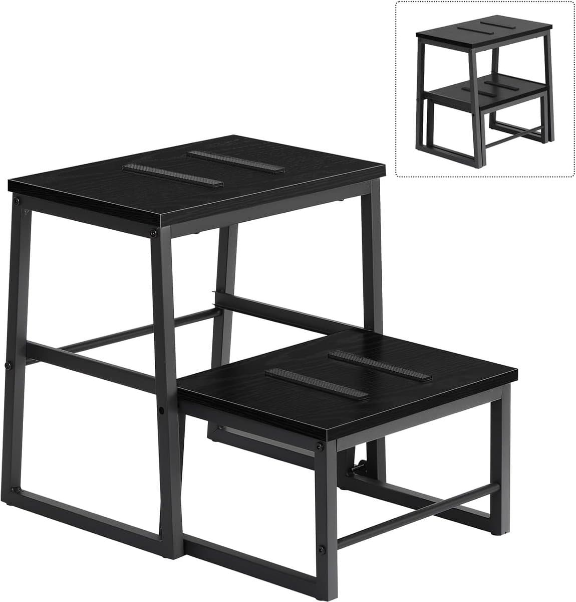 Stevige 2-in-1 Trapkruk met Houten Plank voor Volwassenen en Kinderen - Hoogtehulp