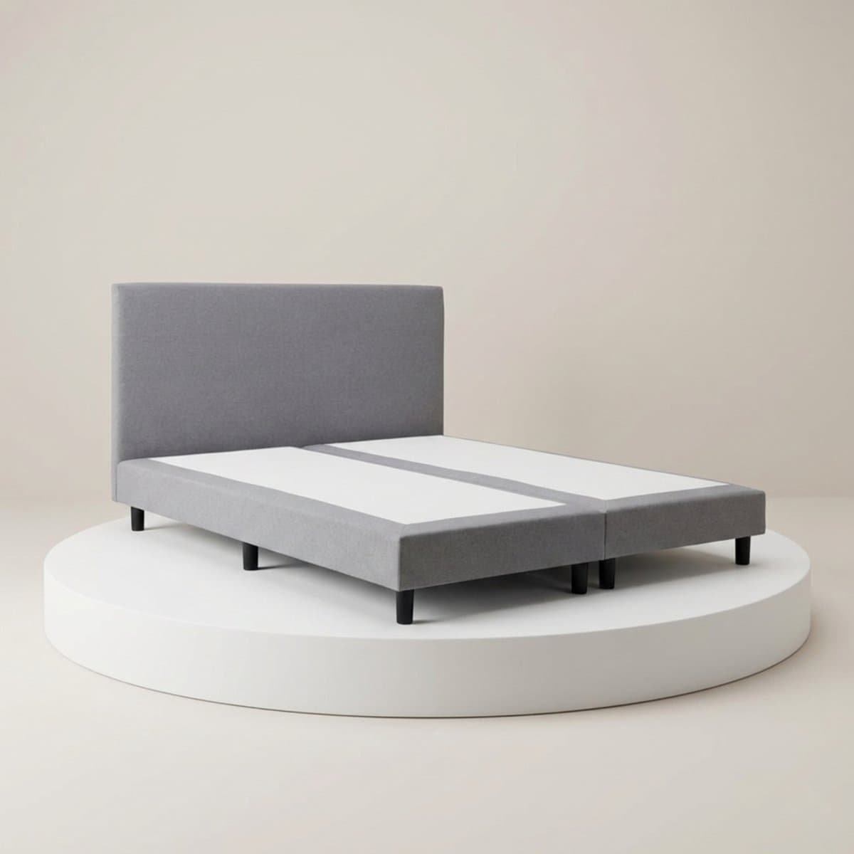 Boxspring DreamLux - 90x220 Zonder matras - Grijs Glad - BalBedden