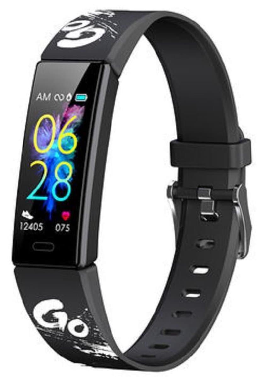 West Watches Model Wood Activity Tracker Stappenteller - Smartband - Sporthorloge Tieners/Kinderen - Zwart - Go
