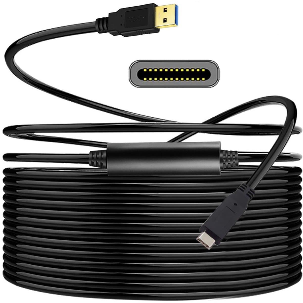 USB-C naar USB-A Kabel (8 Meter) - USB 3.1 Supersnel Gegevensoverdracht & Opladen