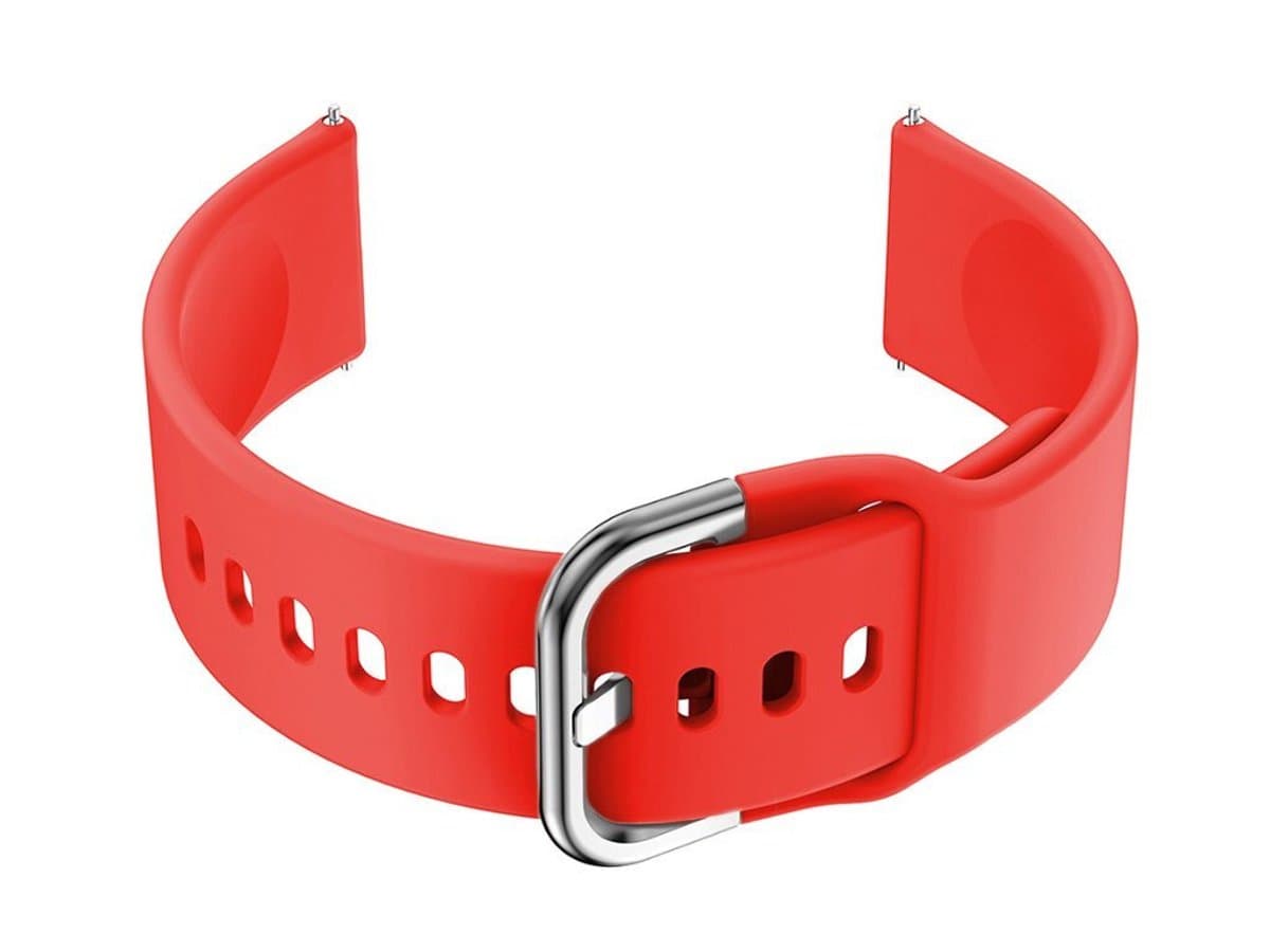 Pacific Smartwatch Serie - Rubberen Band - 20mm - Rood/Zilver