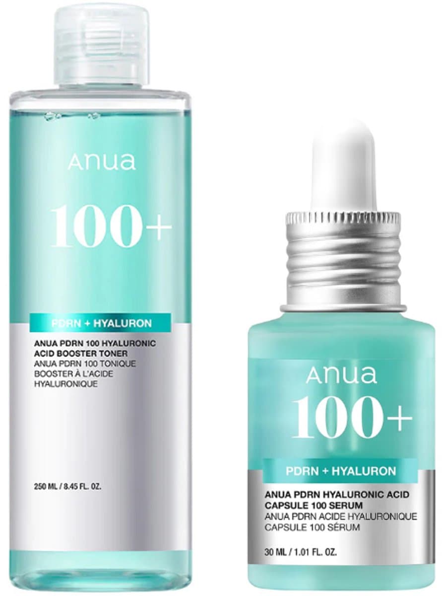 Anua – PDRN 100 Hyaluronic Acid Booster Toner 250ml + PDRN Hyaluronic Acid 100 Serum 30ml Bundel