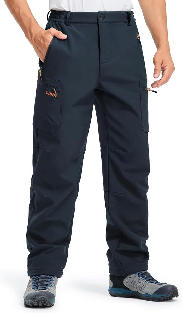 Waterdichte Thermische Softshell Broek met Fleecevoering voor Skiën en Wintersport