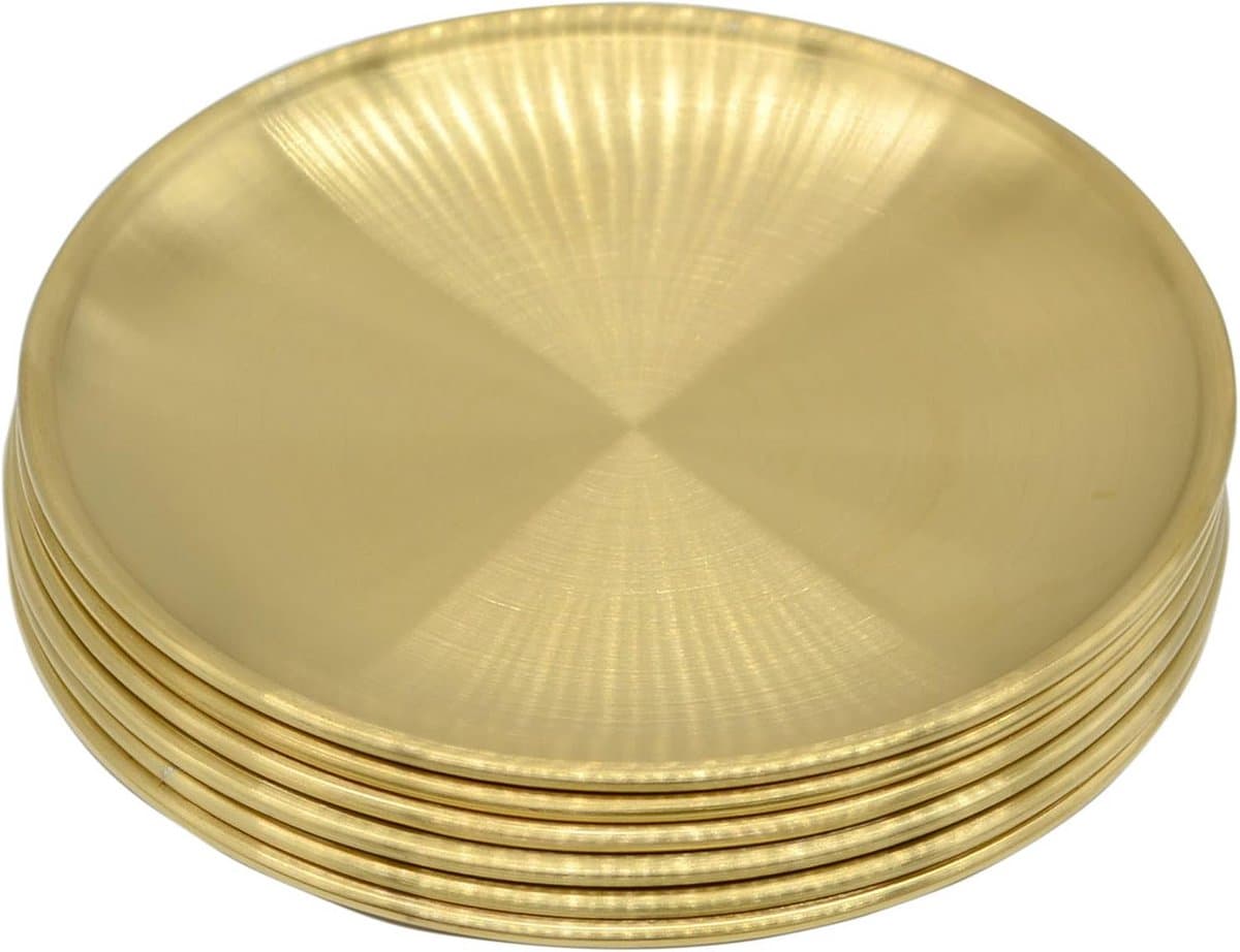 Set van 6 Ronde Sieradenschaaltjes Goudkleurig Roestvrij Staal