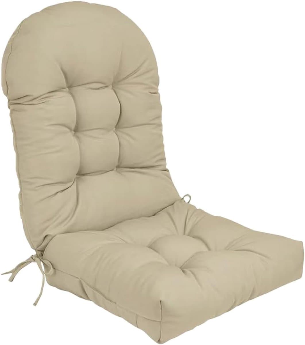 Terrasschommelstoel Kussen - Stoelkussen met banden - Buiten Zitten - Verdikte PP Katoen Vulling - 40x50x10cm - Beige
