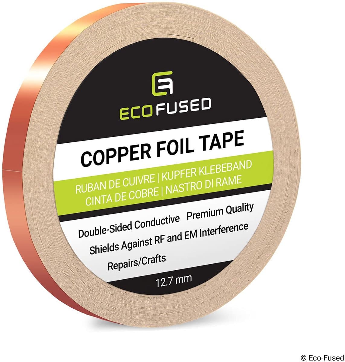 Koperfolietape – 12,7mm x 20m – Dubbelzijdig Geleidend – EMI/RF Afscherming, Elektronica Reparatie, Aarding, Knutselen & Slakkenwering