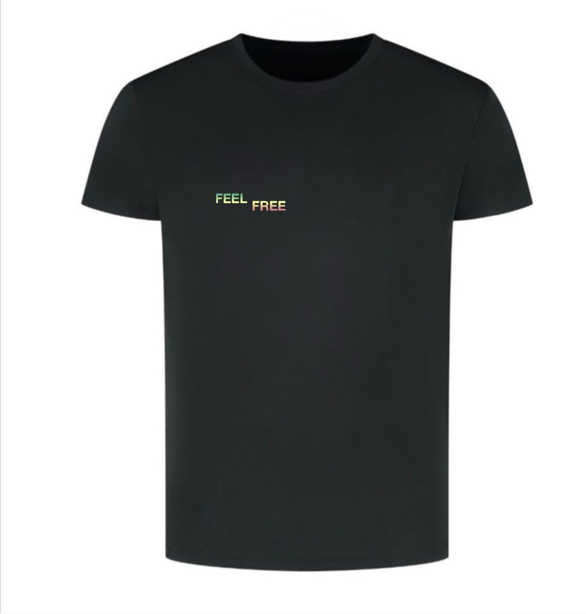 zwarte T-shirt logo rood/geel/groen kleding maat L