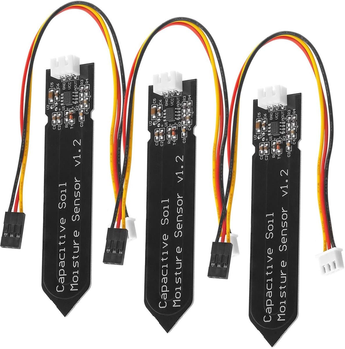 3 x Bodemvochtigheidssensor Hygrometer Module V1.2 - Capaciteit Compatibel met Arduino