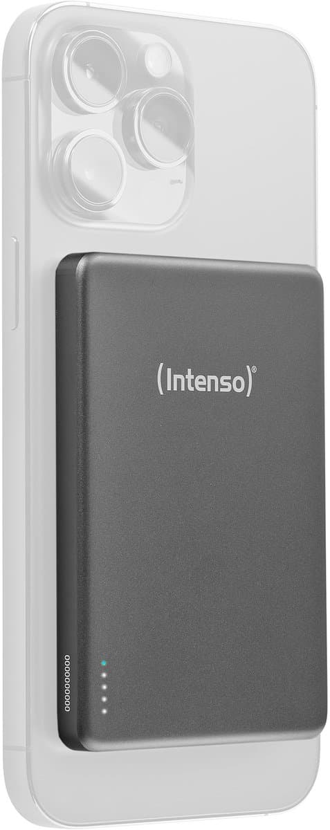 (Intenso) MW5000 Powerbank 5.000 mAh Li-Po - geschikt voor MagSafe - Draadloos & USB-C - 20W PowerDelivery - grijs