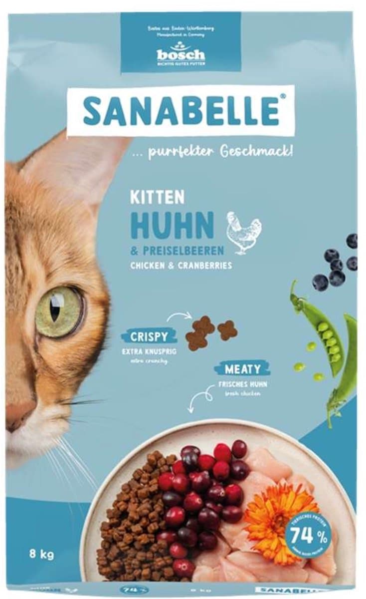 Bosch Sanabelle Serie - Kattenvoer met Kip - 8kg - Voor Kittens - Voor Zwangere en Zogende Katten