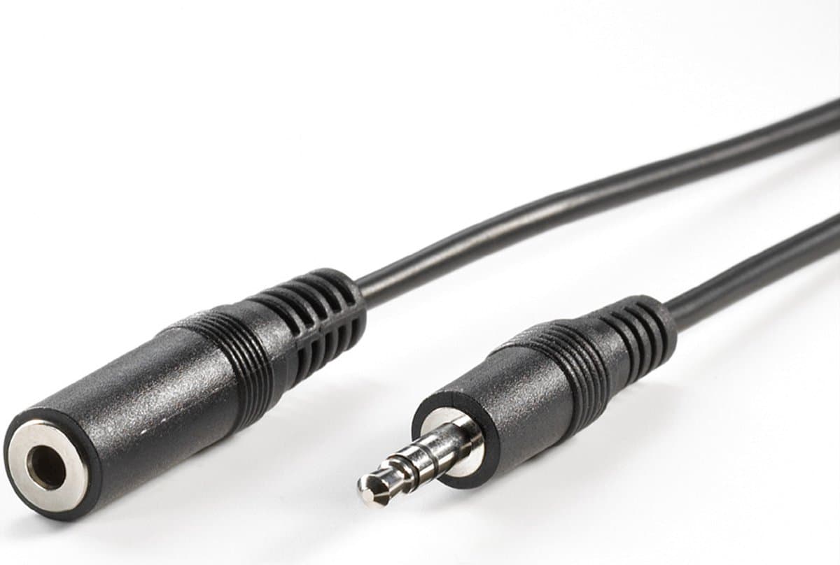VALUE 3,5 mm verlengkabel M / F, zwart, 10 m