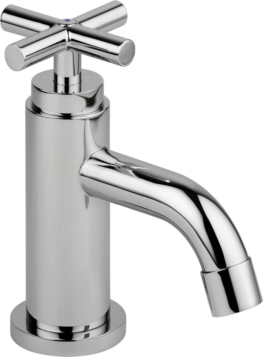 L'Aqua kruiskop Fonteinkraan Nata - Verchroomd - Kruiskop - Fonteinkraan Zilver – Koudwaterkraan – WC Kraan – Badkamermeubel Kraan Alleen Koud Water