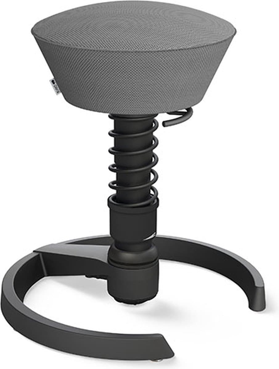 Aeris Swopper - ergonomische bureaukruk - zwart onderstel - grijze zitting - gliders - mesh - standaard
