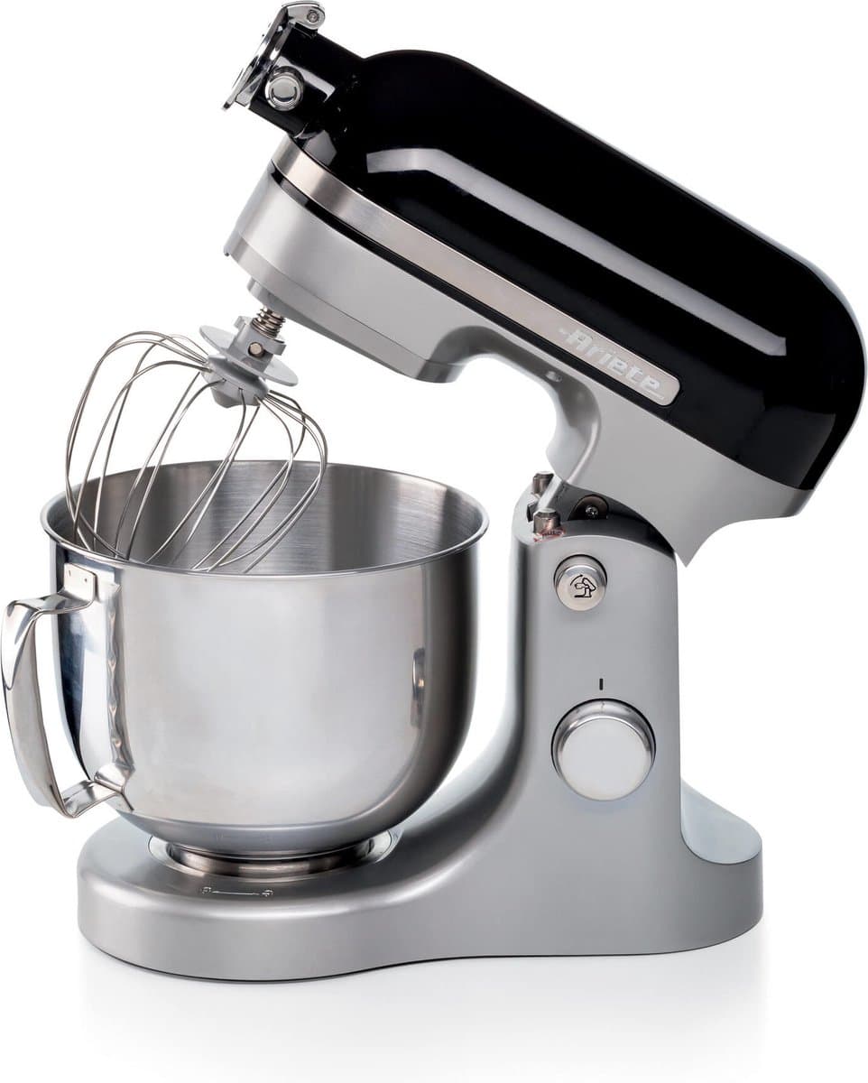 Ariete 1589/02 Moderna Keukenmixer - 1600 Watt - RVS - 11 snelheden - 5.5 liter - incl 3 accessoires - zwart