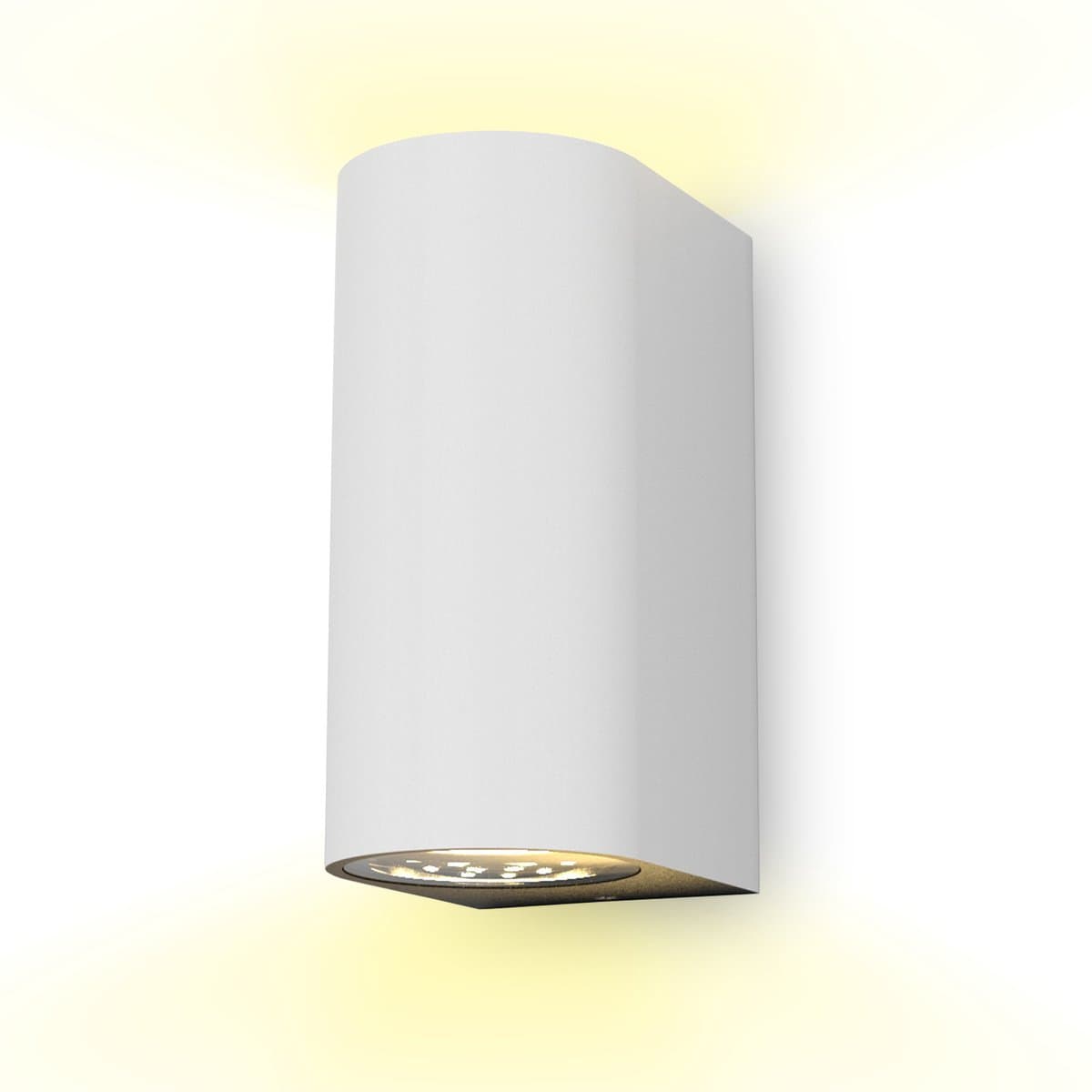 B.K.Licht - Wandlamp - voor binnen en voor buiten - netstroom - metalen - witte wandlampen - met 1 lichtpunt - IP44 - buitenlamp - GU10 fitting - 3.000K - 400Lm - 5W